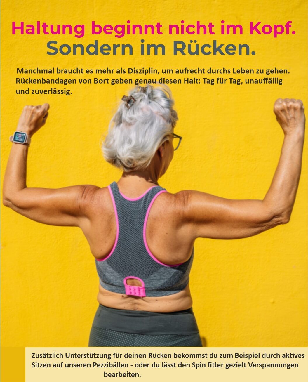 Frau mit Gitarre und pinker Kompressionsstrumpfhose